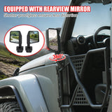 Tube Doors Tubular Half Doors with Rearview Mirror Compatible with 2007 - 2017 Jeep Wrangler JK JKU Unlimited 4 - Doors Safari Tubular Off Road Summer Trail Adventu Competition - Fab Heavy Parts