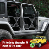 Tube Doors Tubular Half Doors with Rearview Mirror Compatible with 2007 - 2017 Jeep Wrangler JK JKU Unlimited 4 - Doors Safari Tubular Off Road Summer Trail Adventu Competition - Fab Heavy Parts