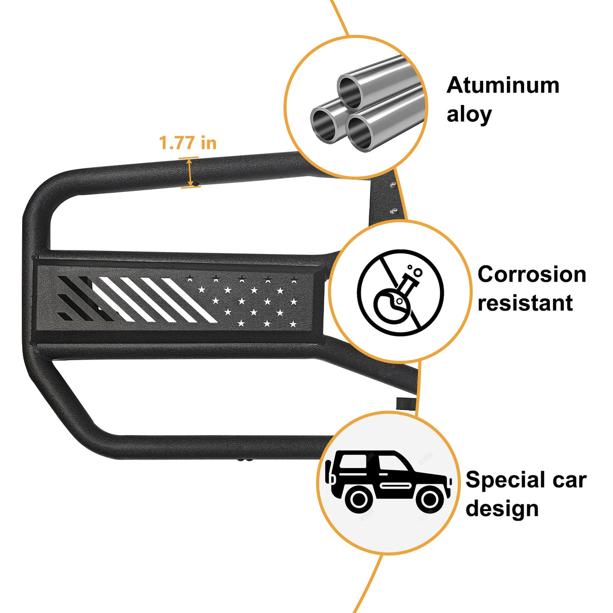 Tube Doors Tubular Half Doors with Side View Mirror Compatible with 2018 - 2024 Jeep Wrangler JL 2 Doors Front Door Safari Tubular Doors Off Road Summer Trail - Fab Heavy Parts
