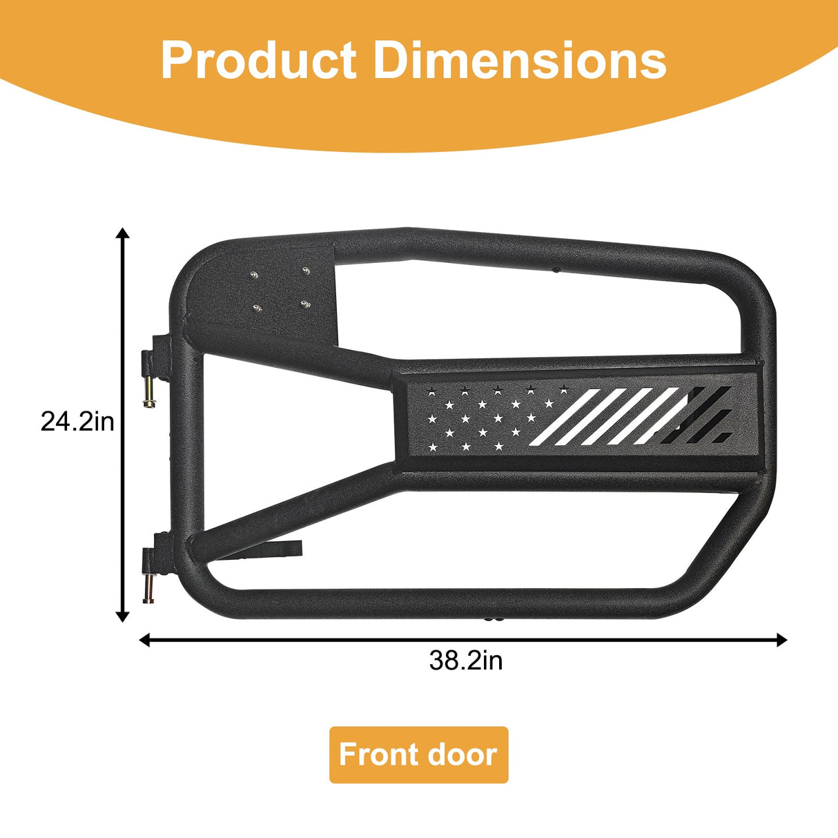 Tube Doors Tubular Half Doors with Side View Mirror Compatible with 2018 - 2024 Jeep Wrangler JL 2 Doors Front Door Safari Tubular Doors Off Road Summer Trail - Fab Heavy Parts