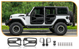 Tube Doors Tubular Half Doors with Side View Mirror Compatible with 2018 - 2024 Jeep Wrangler JL 2 Doors Front Door Safari Tubular Doors Off Road Summer Trail - Fab Heavy Parts