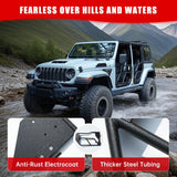 Tube Doors with Side View Mirror for 2018 - 2026 Jeep Wrangler JL JLU & Gladiator JT 4 - Doors (Includes 4XE) 4 - piece set Off Road Summer Trail Adventure - Fab Heavy Parts