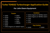 Turbo T04B32 Turbocharger AR70439 Fits for John Deere Crawler Dozer 450 450B 450C 550 550A 550B 450D 455D 555B - Fab Heavy Parts