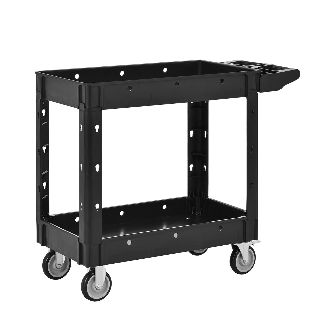 Two - Shelf Utility Cart with Wheels 600 LBS Capacity Rolling Utility & Tool Carts with Locking Wheels - Fab Heavy Parts