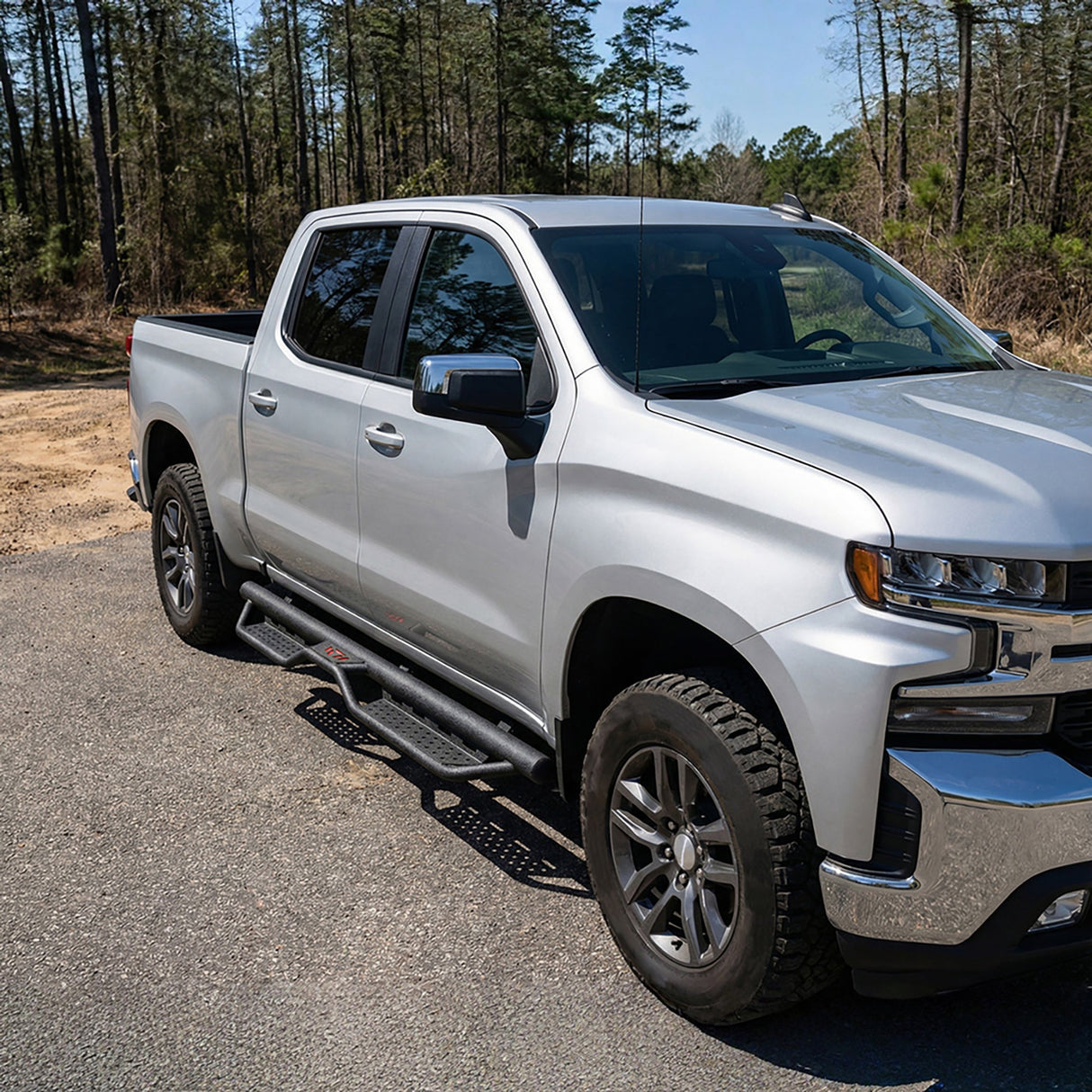 Two Stairs Running Board Compatible with 2007 - 2018 Chevy Silverado GMC Sierra 1500, 2007 - 2019 2500 HD 3500HD, 2019 Limited Crew Cab Drop Step Side Step Nerf Bars - Fab Heavy Parts