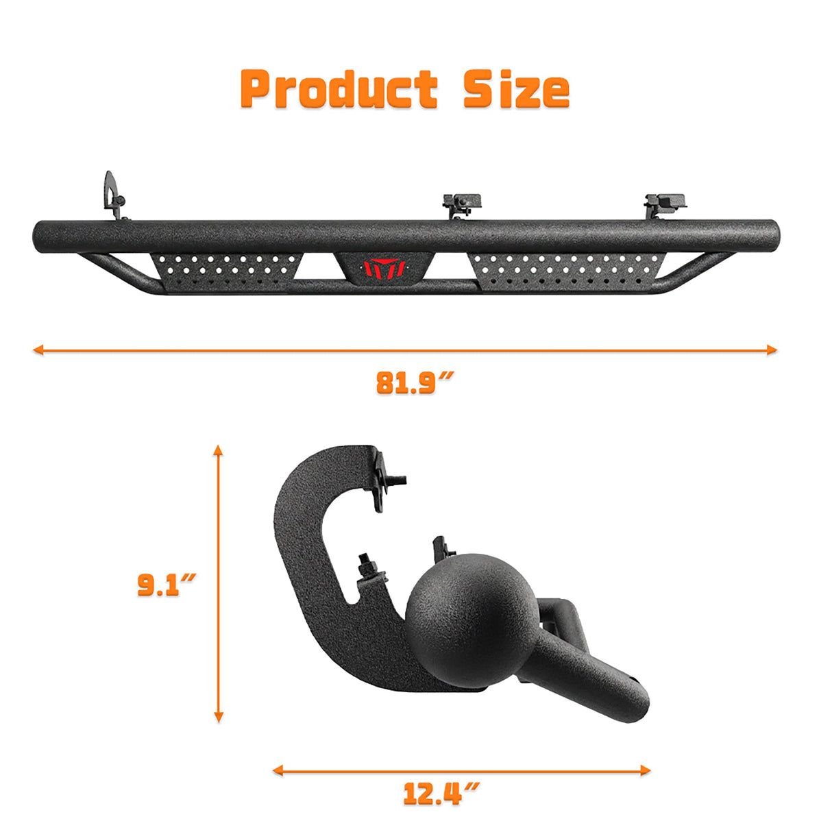 Two Stairs Running Board Compatible with 2007 - 2018 Chevy Silverado GMC Sierra 1500, 2007 - 2019 2500 HD 3500HD, 2019 Limited Crew Cab Drop Step Side Step Nerf Bars - Fab Heavy Parts