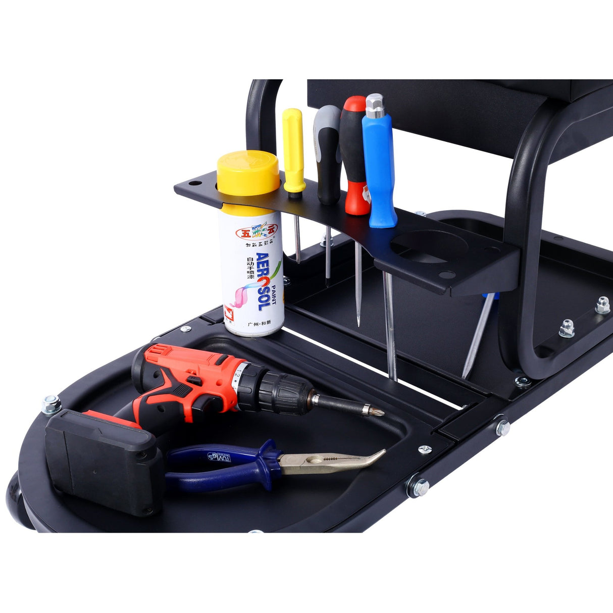 Ultimate Rolling Detailing & Utility Cart 15' 1/2" x 8' 3/4" x 18' 1/2" Black - Fab Heavy Parts