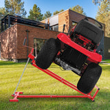Universal Easy Lawn Mower Lift for Riding Tractors 800 Lbs Capacity 45° Tilt Adjustable - Red - Fab Heavy Parts
