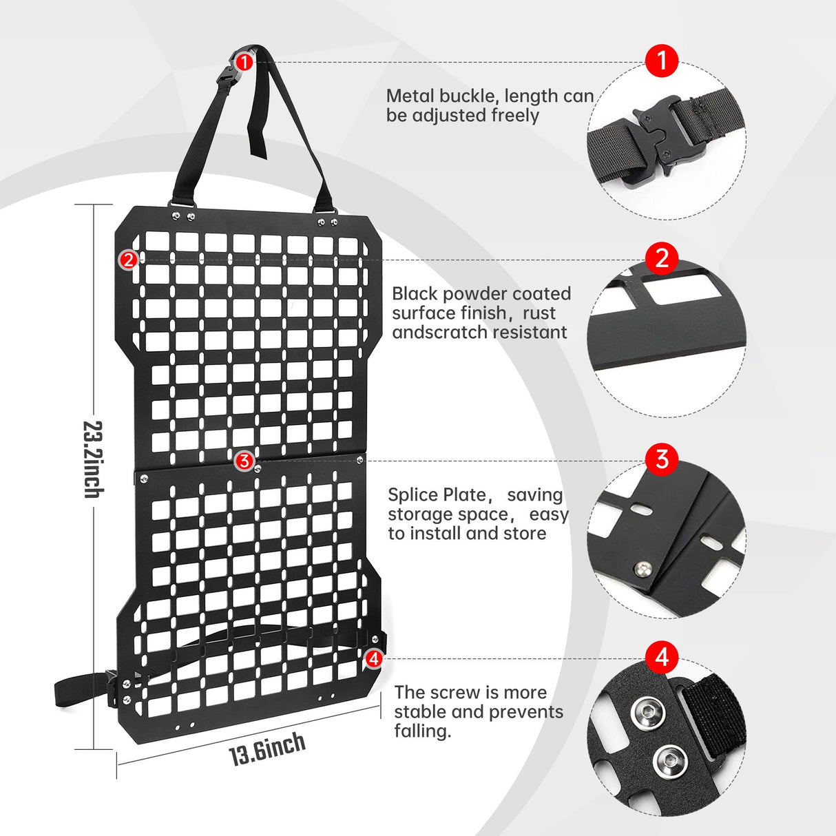 Universal Seat Back Molle Panel Organizer With Gun Holder - Fab Heavy Parts