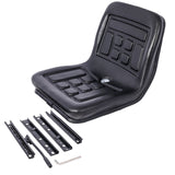 Universal Tractor Seat with a Drain Hole Thickly - Padded Horizontally Adjustable - Black - Fab Heavy Parts