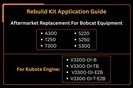 V3300-DI V3300-DI-T Kubota Engine Rebuild Kit Aftermarket Replacement For Bobcat A300 S220 T250 S300 T250 T300 - Fab Heavy Parts