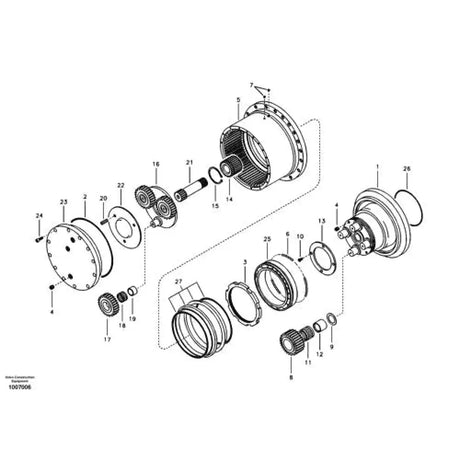 トラベルリダクションギアボックスベアリング VOE14505058 ボルボ EC55B EC55C EC60C 掘削機に適合
