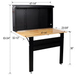 Wall Mounted Workbench Robust Space - Saving Foldable Workbench with Work Surface&Pegboard for Tools - Fab Heavy Parts