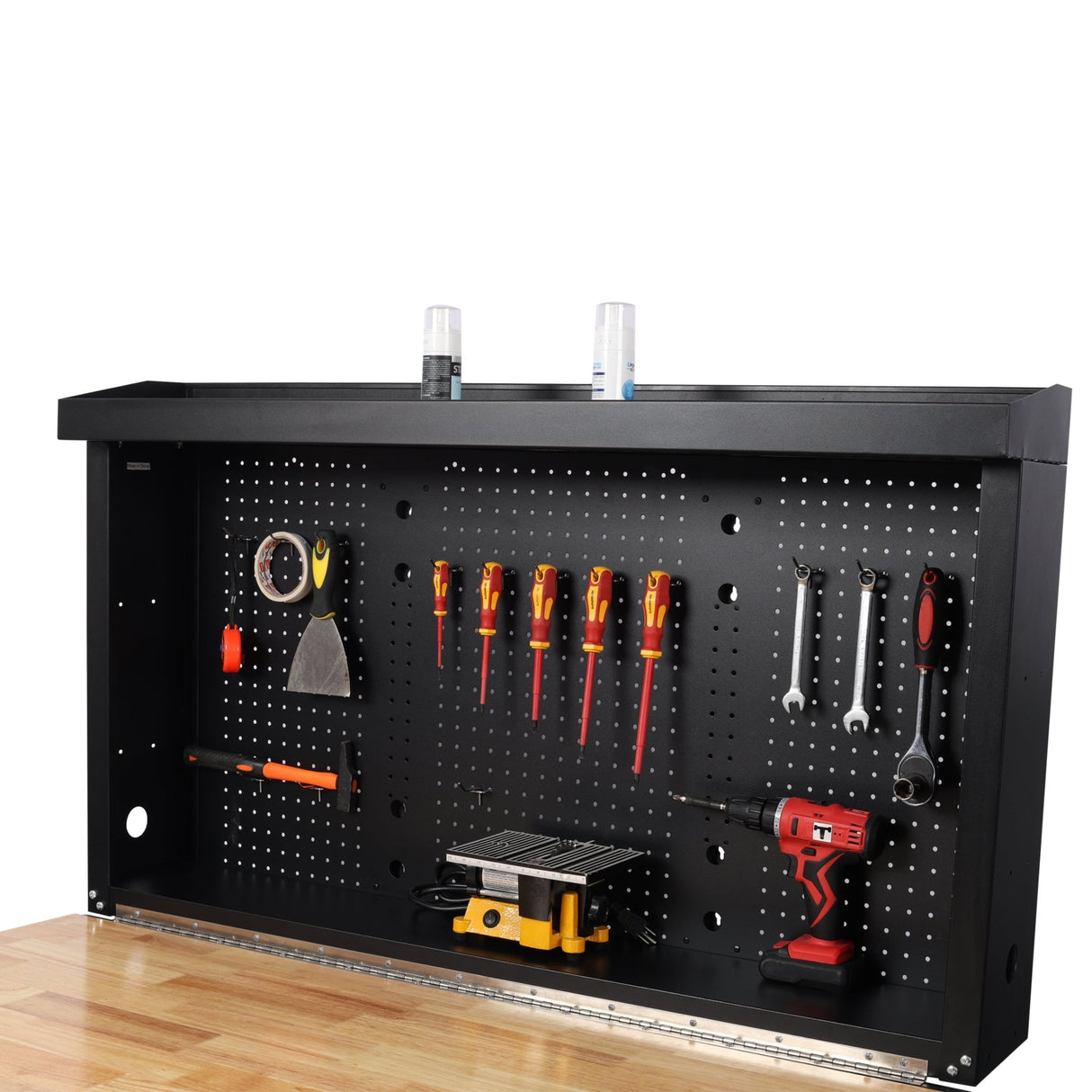 Wall Mounted Workbench Robust Space - Saving Foldable Workbench with Work Surface&Pegboard for Tools - Fab Heavy Parts