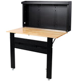 Wall Mounted Workbench Robust Space - Saving Foldable Workbench with Work Surface&Pegboard for Tools - Fab Heavy Parts