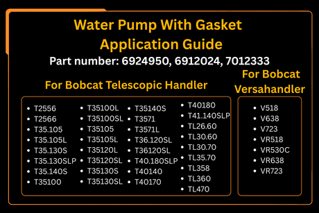 Water Pump With Gasket 6912024 7012333 for Perkins Engine Aftermarket Replacement For Bobcat Telescopic Handler T2556 T2566 T3571 T3571L T40140 - Fab Heavy Parts