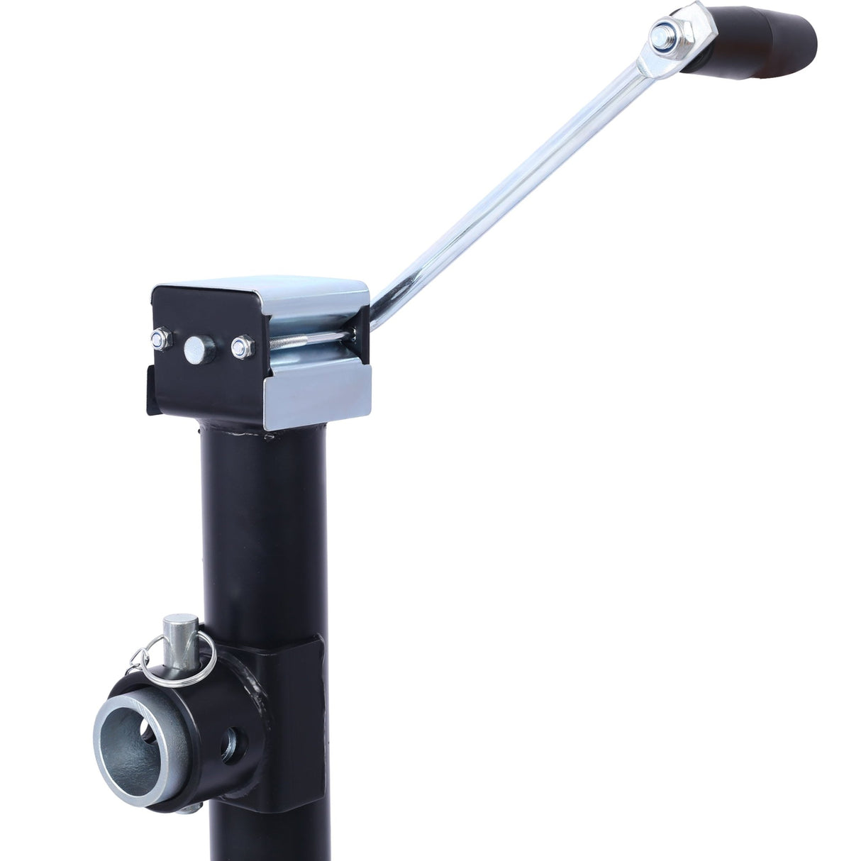 Weld - On Pipe - Mount Swivel RV Trailer Jack 5,000 lbs. 15 - 1/2 Inches Vertical Travel Black - Fab Heavy Parts