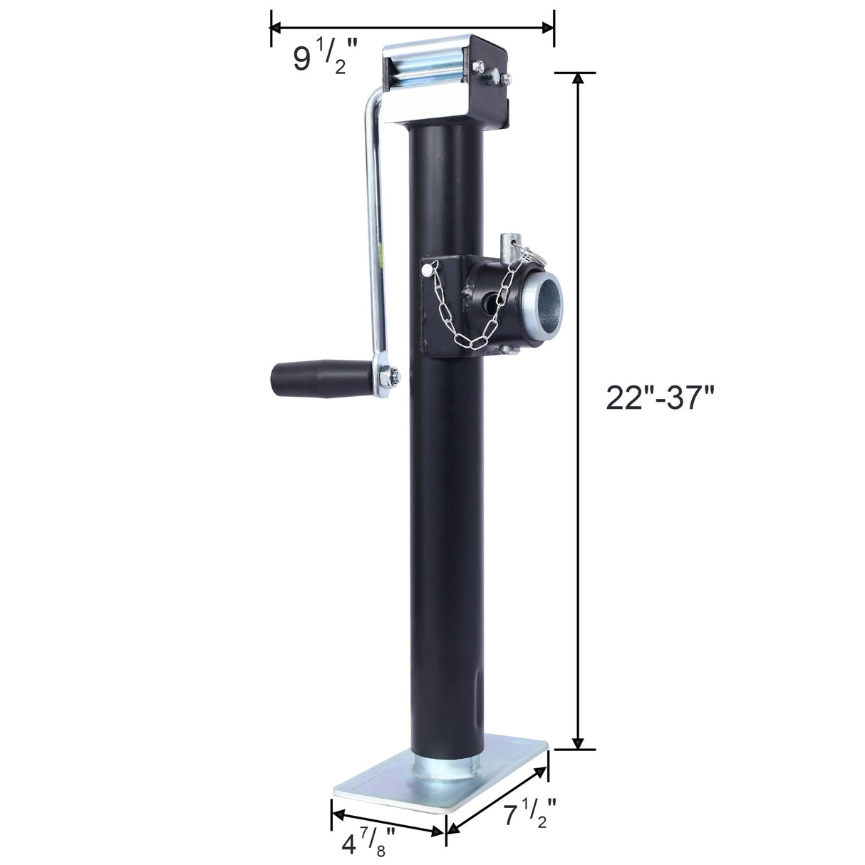 Weld - On Pipe - Mount Swivel RV Trailer Jack 5,000 lbs. 15 - 1/2 Inches Vertical Travel Black - Fab Heavy Parts