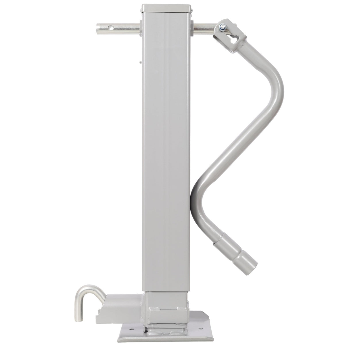 Weld On Trailer Jack 12,000 lbs. Capacity Sidewind Crank No Mount Square Jack Tube 26 Inch Travel Heavy - Duty - Gray - Fab Heavy Parts