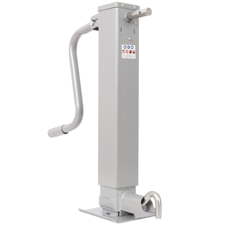 Weld On Trailer Jack 12,000 lbs. Capacity Sidewind Crank No Mount Square Jack Tube 26 Inch Travel Heavy - Duty - Gray - Fab Heavy Parts