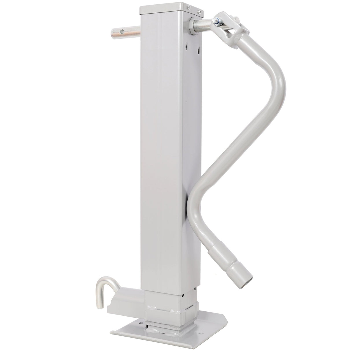 Weld On Trailer Jack 12,000 lbs. Capacity Sidewind Crank No Mount Square Jack Tube 26 Inch Travel Heavy - Duty - Gray - Fab Heavy Parts