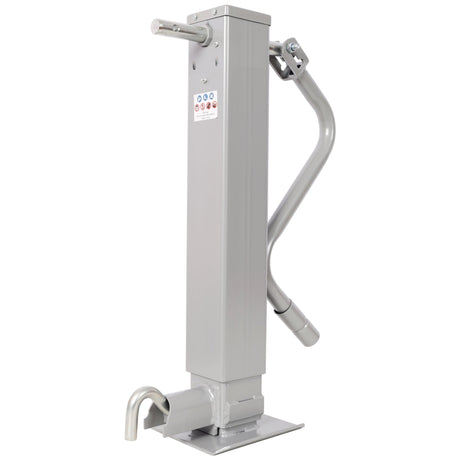 Weld On Trailer Jack 12,000 lbs. Capacity Sidewind Crank No Mount Square Jack Tube 26 Inch Travel Heavy - Duty - Gray - Fab Heavy Parts
