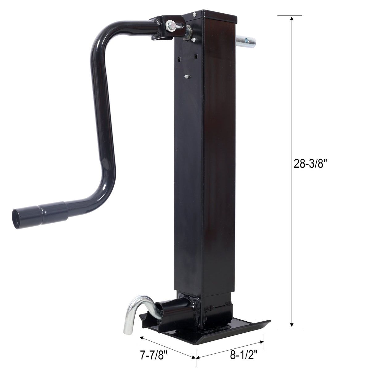 Weld On Trailer Jack 12,000 lbs. Capacity Sidewind Crank No Mount Square Tube 26 Inch Travel Heavy - Duty Square Tube - Fab Heavy Parts