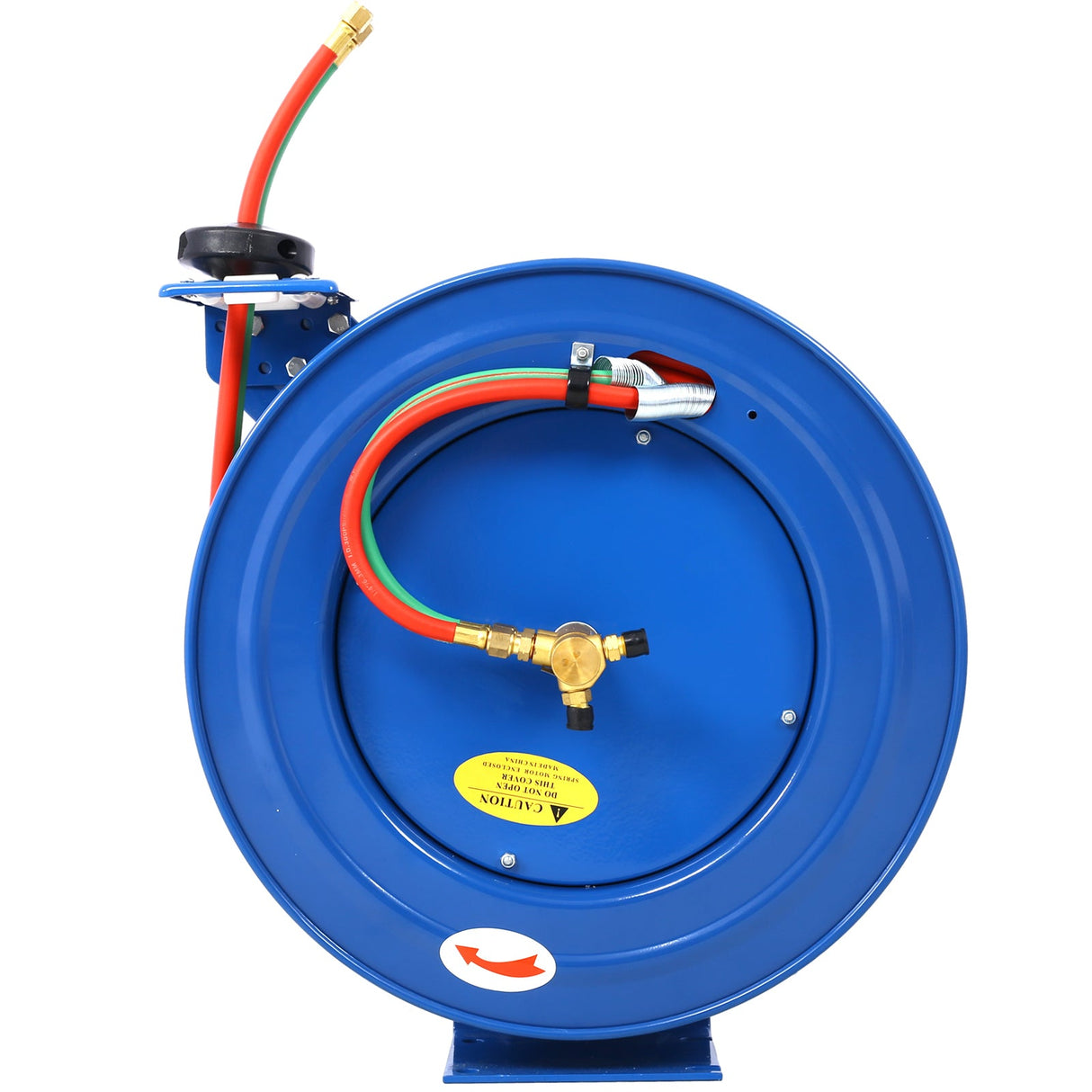 Welding Hose Reel Retractable 1/4 Inch x 100 Foot Twin Oxygen Acetylene Rubber STD Max 200PSI Heavy Duty Industrial Single Arm Construction - Fab Heavy Parts
