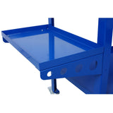 Welding Workbench on Wheels 36"x18" 1200lbs Capacity Steel Portable with Braking Lockable Casters Tool Slots 5/8 - inch Fixture Holes Tray Blue - Fab Heavy Parts