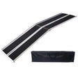 Wheel Chair Ramp 10ft Aluminium Threhold Portable and Foldable 600 Lbs Capacity Non - Skid Surface Two Separate Pieces with Bag - Fab Heavy Parts