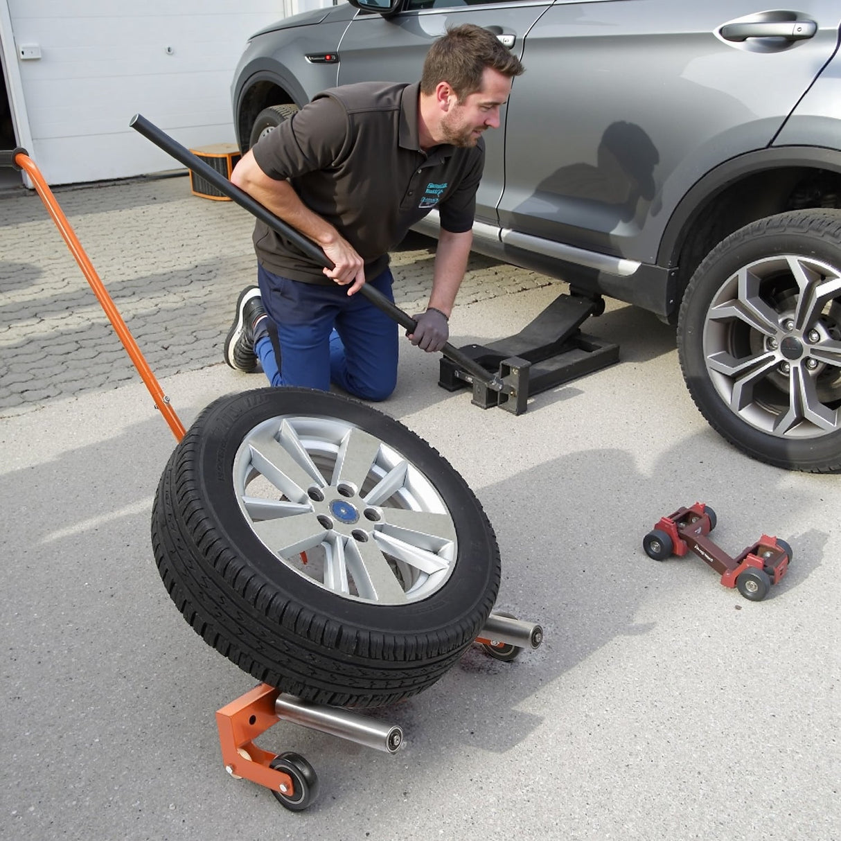 Wheel Dolly 330 LBS Heavy Duty Adjustable Rolling Tire Dolly for Tires Ranging from 6.5 to 31.5 Inches - Fab Heavy Parts