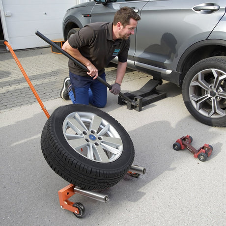 Wheel Dolly 330 LBS Heavy Duty Adjustable Rolling Tire Dolly for Tires Ranging from 6.5 to 31.5 Inches - Fab Heavy Parts