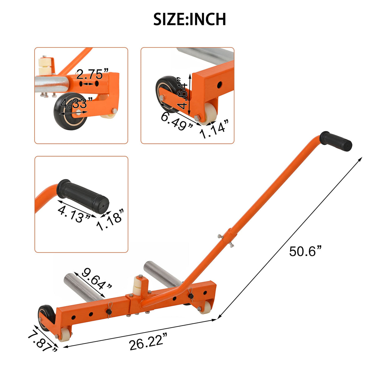 Wheel Dolly 330 LBS Heavy Duty Adjustable Rolling Tire Dolly for Tires Ranging from 6.5 to 31.5 Inches - Fab Heavy Parts