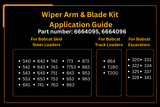 Wiper Arm & Blade Kit 6664095 6664096 Aftermarket Replacement For Bobcat 553 653 741 743 753 763 773 863 - Fab Heavy Parts