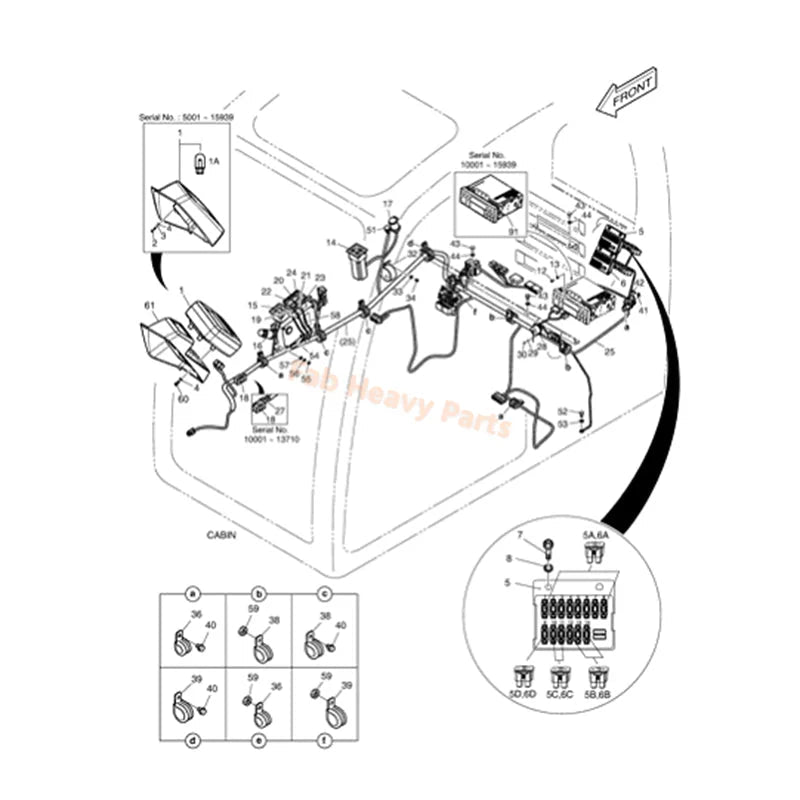 Wire Harness 310207 - 00417B 310207 - 00417C 310207 - 03191A for Doosan Daewoo DX220AF DX220A DX225LCA DX300LCA DX340LCA Excavator - Fab Heavy Parts