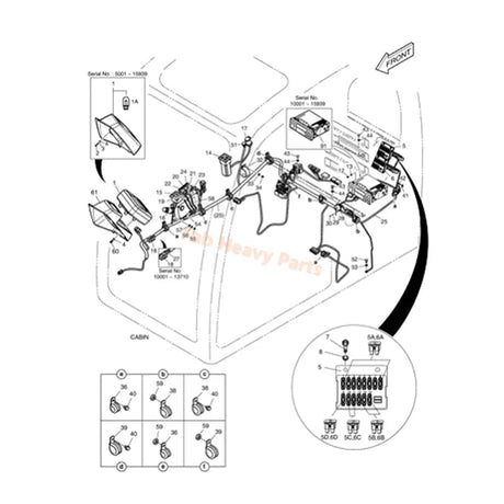 Wire Harness 310207 - 00417B 310207 - 00417C 310207 - 03191A for Doosan Daewoo DX220AF DX220A DX225LCA DX300LCA DX340LCA Excavator - Fab Heavy Parts