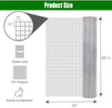 Wire Mesh Fence Roll 60inx50ft, 1/2inchx1/2inch 19GA Galvanized Steel Poultry Netting, Vinyl Coating Metal Wire Hardware Cloth Fence for Garden Yard Animals Plants Protection, Silver - Fab Heavy Parts