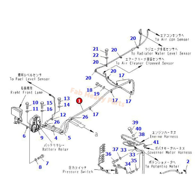 Fais de câblage 207-06-71110 207-06-7114 Fits pour l'excavateur Komatsu PC360-7 PC300-7 PC350LC-7 PC350-7 PC300LL-7L