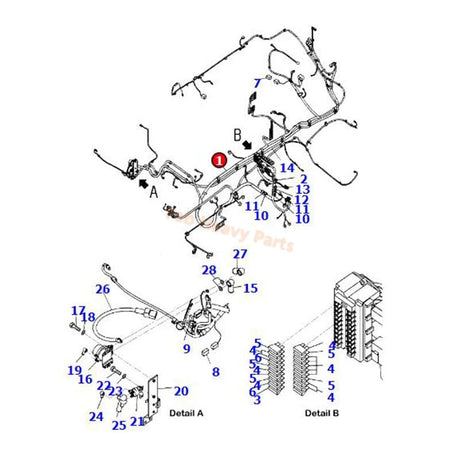 Wiring Harness 207 - 06 - 76511 Fits for Komatsu Excavator PC350HD - 8 PC350LC - 8 PC300LC - 8 PC300HD - 8 - Fab Heavy Parts