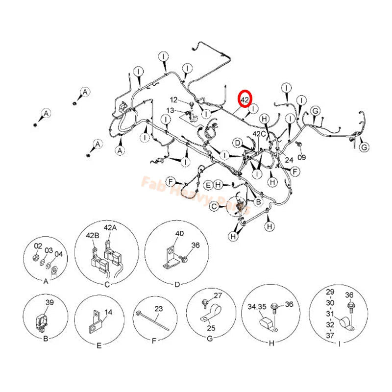 Wiring Harness 4460122 for Hitachi Excavator ZX330 - 3G ZX330LC - 3G ZX350H - 3G ZX350LCH - 3G - Fab Heavy Parts