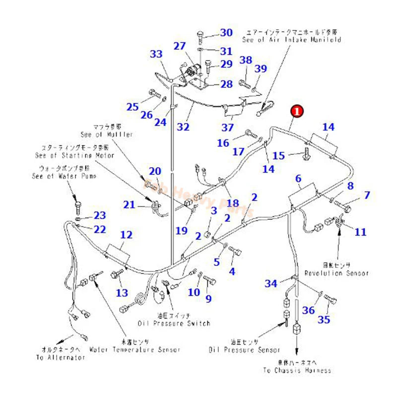 Wiring Harness 6152-82-4110 Fits for Komatsu Engine SA6D125E-2 SAA6D125E-2 Excavator PC400-6 PC400LC-6