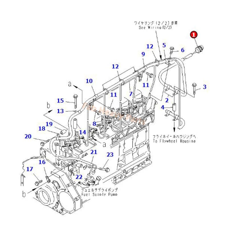 Wiring Harness 6156 - 81 - 9211 Fits for Komatsu Engine SAA6D125E - 3 Excavator PC400LC - 7 PC400 - 7 PC400 - 8 - Fab Heavy Parts