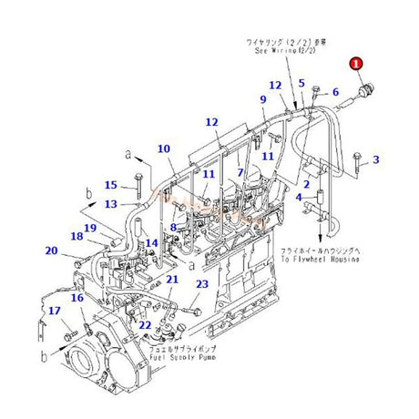Wiring Harness 6156 - 81 - 9211 Fits for Komatsu Engine SAA6D125E - 3 Excavator PC400LC - 7 PC400 - 7 PC400 - 8 - Fab Heavy Parts