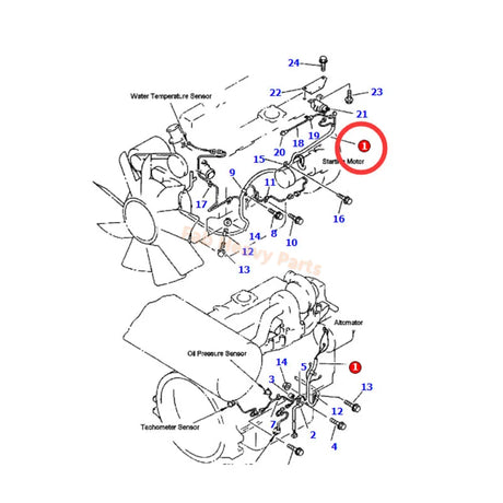 Wiring Harness 6207-81-4351 Fits for Komatsu Engine S6D95L Excavator PC200-6L PC210LC-6L PC220LC-6L PC250LC-6L