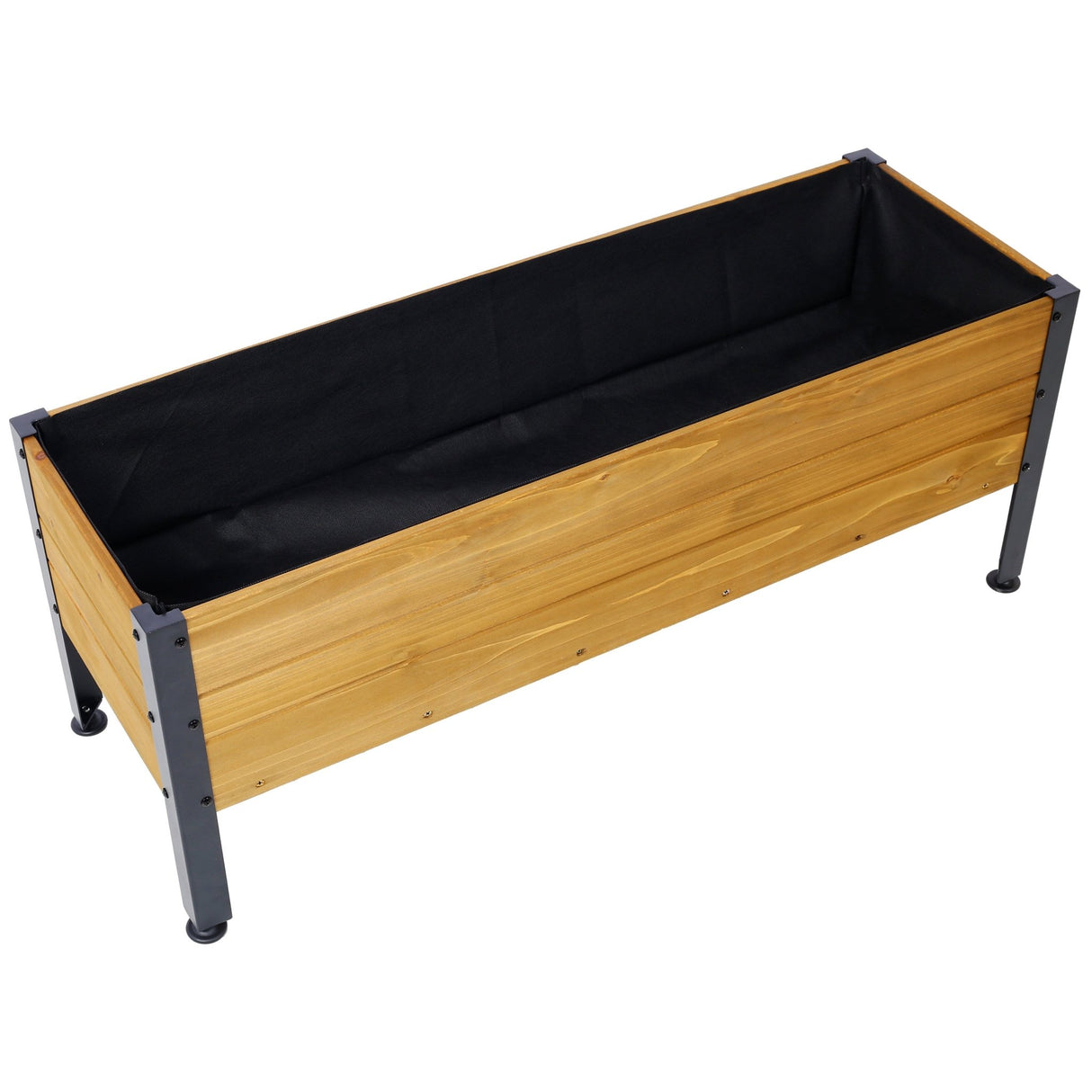 Wood Rectangular Garden Planter Box Raised Bed Outdoor Elevated Herbs Vegetables Flowers Great Patio Deck Balcony - Fab Heavy Parts