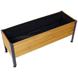 Wood Rectangular Garden Planter Box Raised Bed Outdoor Elevated Herbs Vegetables Flowers Great Patio Deck Balcony - Fab Heavy Parts