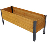 Wood Rectangular Garden Planter Box Raised Bed Outdoor Elevated Herbs Vegetables Flowers Great Patio Deck Balcony - Fab Heavy Parts