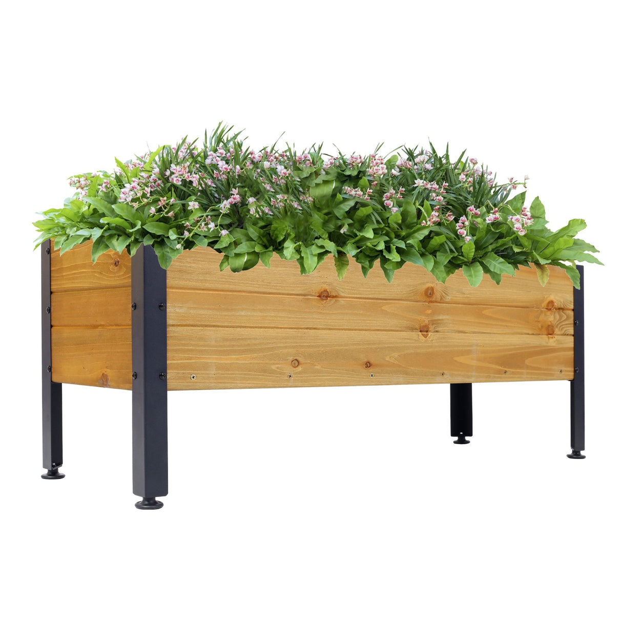 Wood Rectangular Garden Planter Box Raised Bed Outdoor Elevated Herbs Vegetables Flowers Great Patio Deck Balcony - Fab Heavy Parts