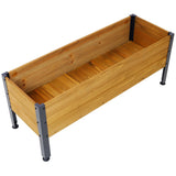 Wood Rectangular Garden Planter Box Raised Bed Outdoor Elevated Herbs Vegetables Flowers Great Patio Deck Balcony - Fab Heavy Parts