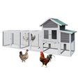 Wooden Chicken Coop with Run Waterproof Roof & Nesting Box Perch Sliding Tray and Secure Locks - Fab Heavy Parts